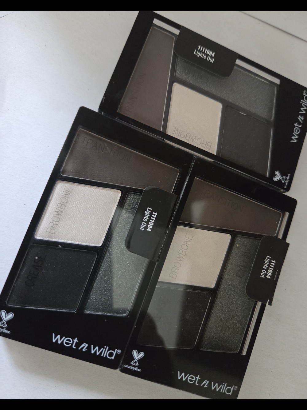 Wet N Wild ColorIcon Eyeshadow Quad #1111984 Lights Out Black Silver (Pack of 3)